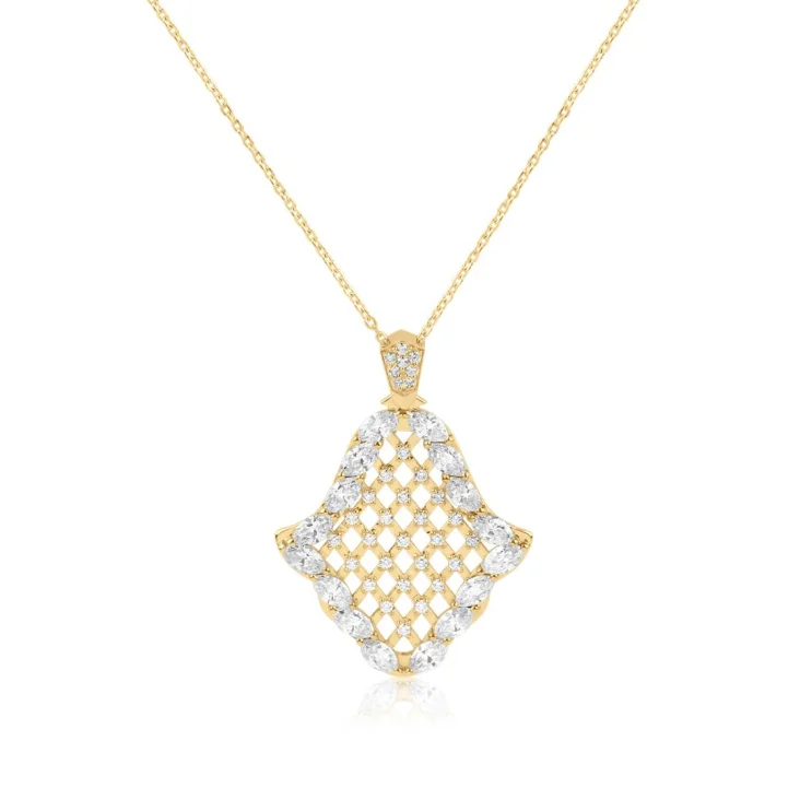 Pendentif Khmissa Excellence Or jaune 750/1000 & Diamants