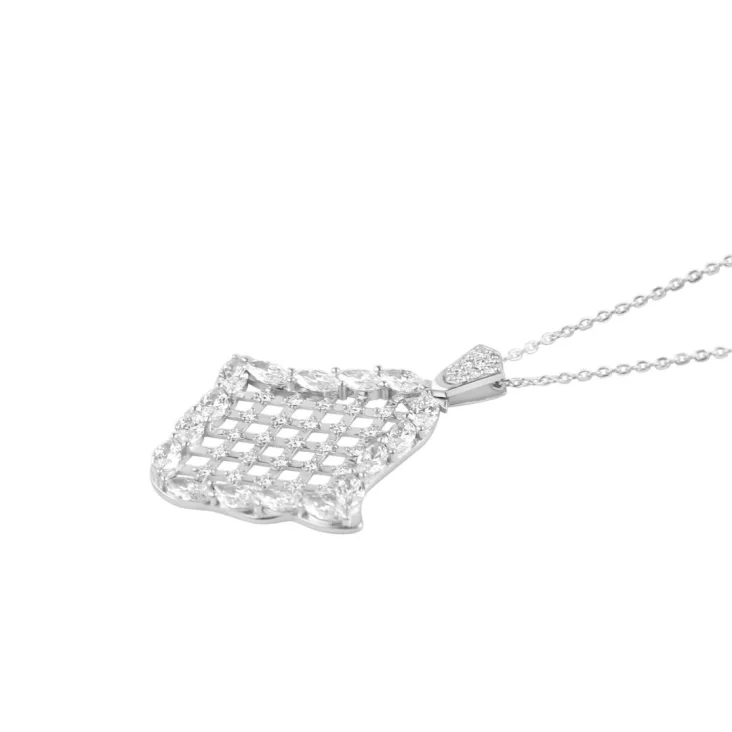 Pendentif Khmissa Excellence Or gris 750/1000 & Diamants 2