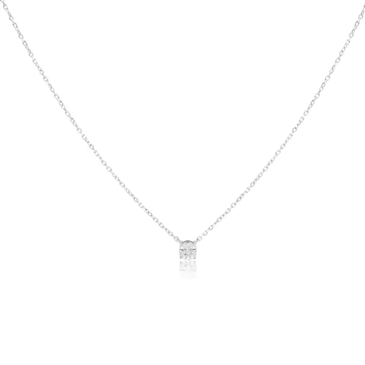 Collier Excellence Or gris 750/1000 & Diamant