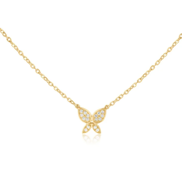 Collier papillon Excellence Or jaune 750/1000 & Diamants 2