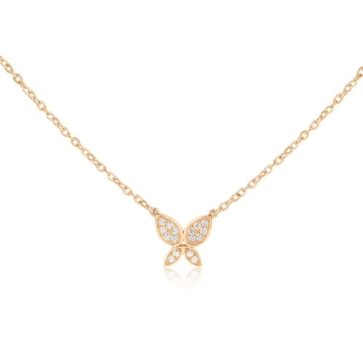 Collier papillon Excellence Or rose 750/1000 & Diamants 2