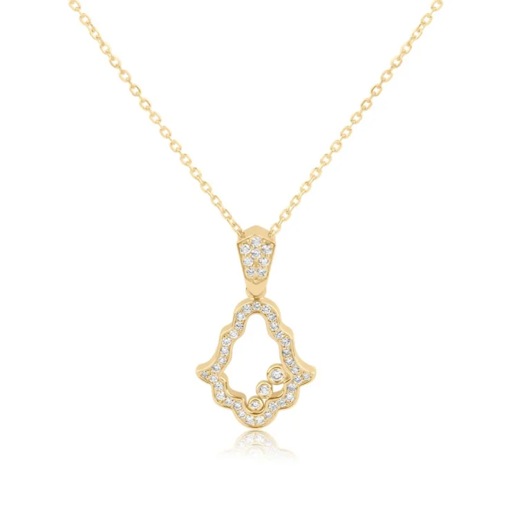 Pendentif Khmissa Excellence Or jaune 750/1000 & Diamants 2