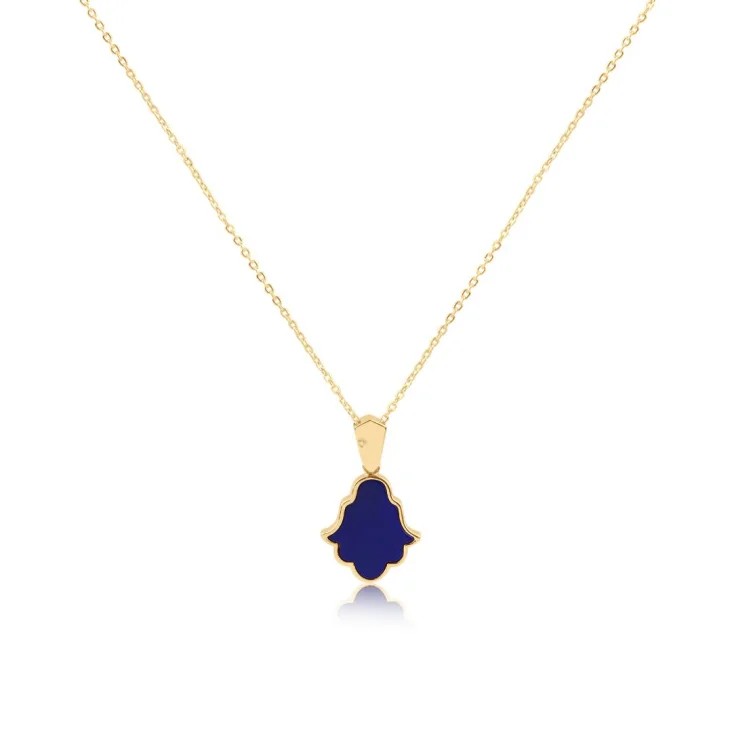 Pendentif Khmissa Excellence Or jaune 750/1000 & Lapis