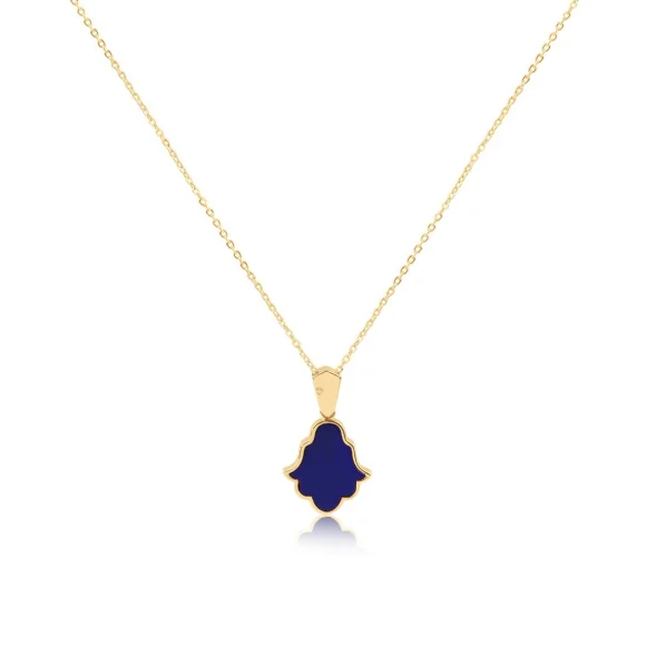 Pendentif Khmissa Excellence Or jaune 750/1000 & Lapis
