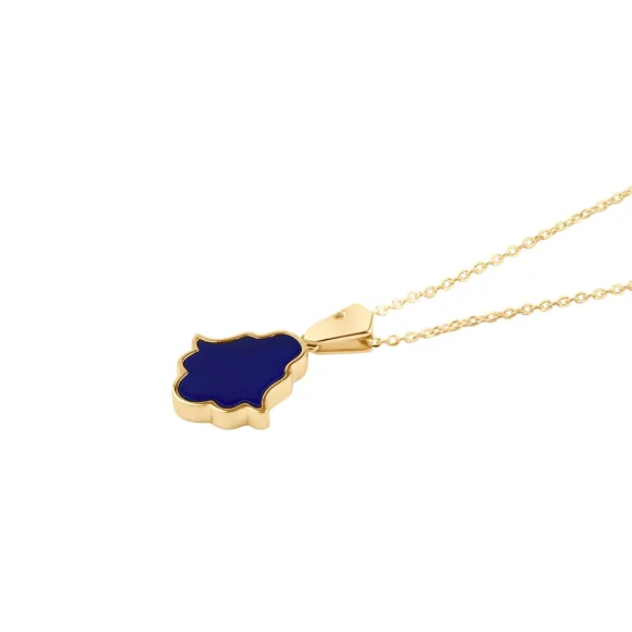 Pendentif Khmissa Excellence Or jaune 750/1000 & Lapis