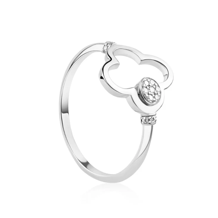 Bague trèfle Excellence Or gris 750/1000 & Diamants 2