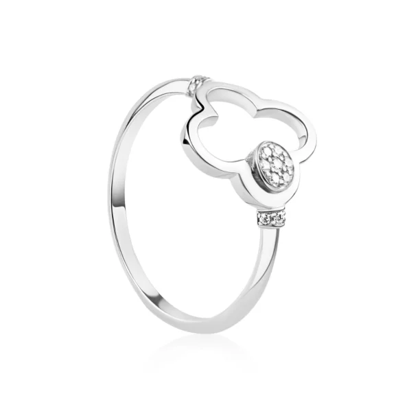 Bague trèfle Excellence Or gris 750/1000 & Diamants