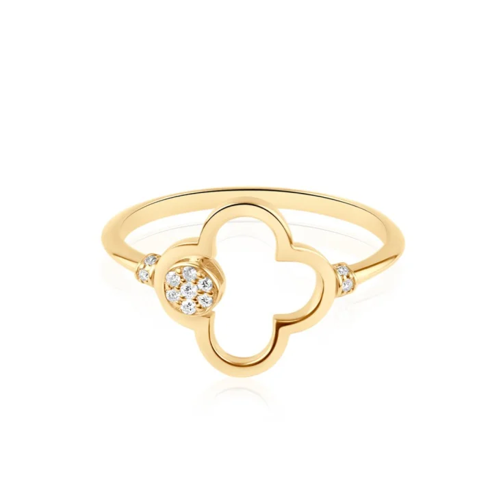 Bague trèfle Excellence Or jaune 750/1000 & Diamants