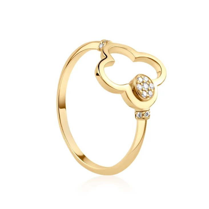 Bague trèfle Excellence Or jaune 750/1000 & Diamants 2