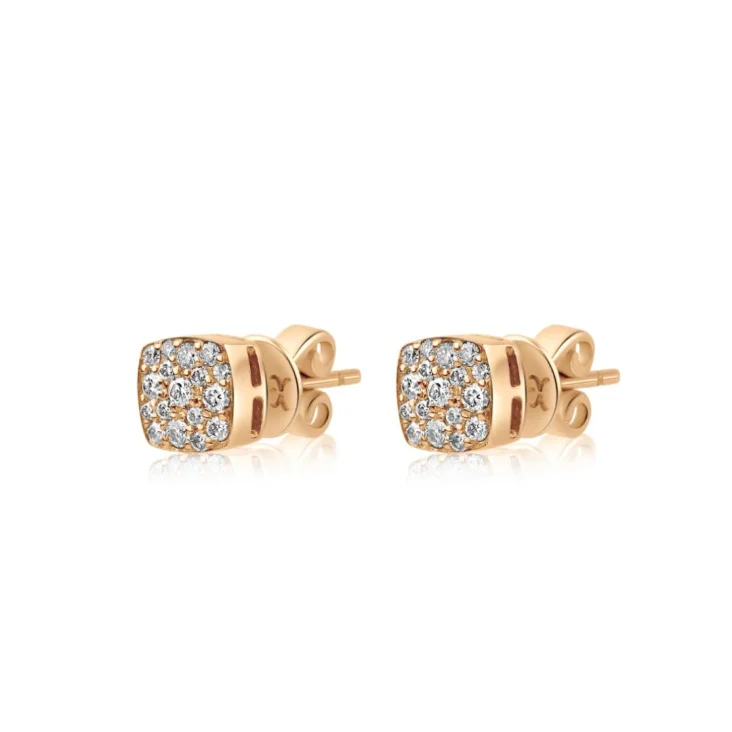 Puces d'oreilles Excellence Or rose 750/1000 & Diamants