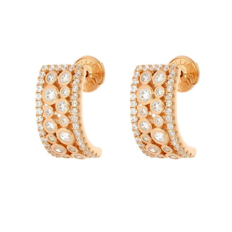 Boucles Joaillerie Excellence Argent 925 R.Gold