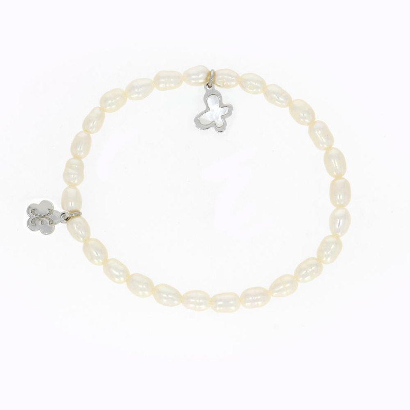 Bracelet Perle de culture Excellence & Papillon Argent 925 Rh