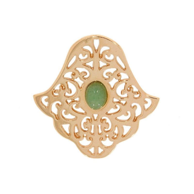 Broche Main Excellence Argent 925 R.Gold & N CZ