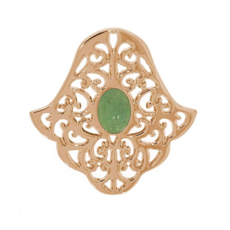 Broche Main Excellence Argent 925 R.Gold & N CZ