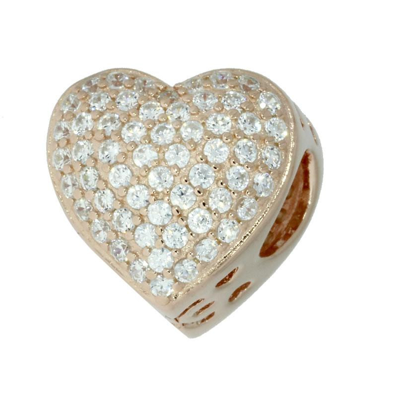 Charms Coeur Excellence Argent 925 R.Gold