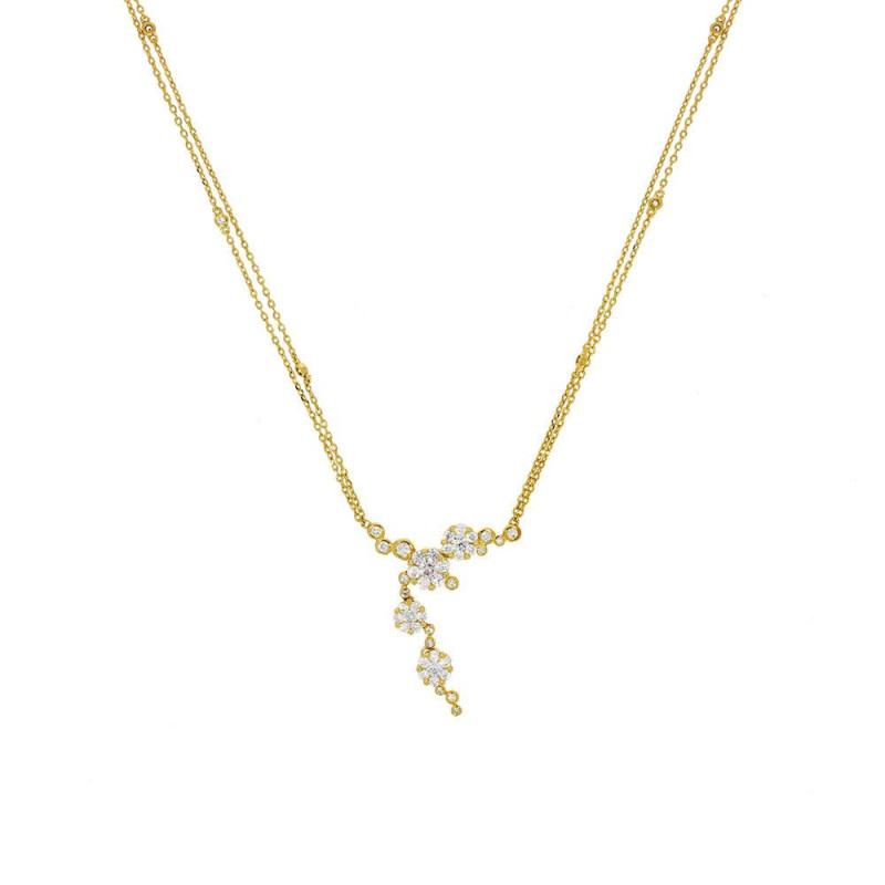 Collier Chute CZ Excellence Plaqué Or 18K 3Mic