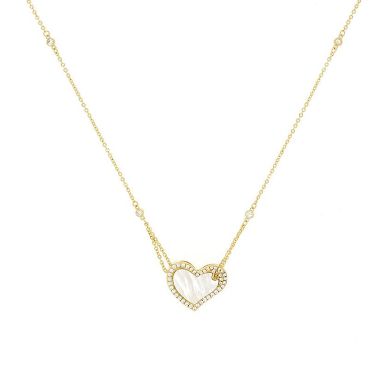 Collier Coeur Excellence Plaqué Or 18K 3Mic & MOP