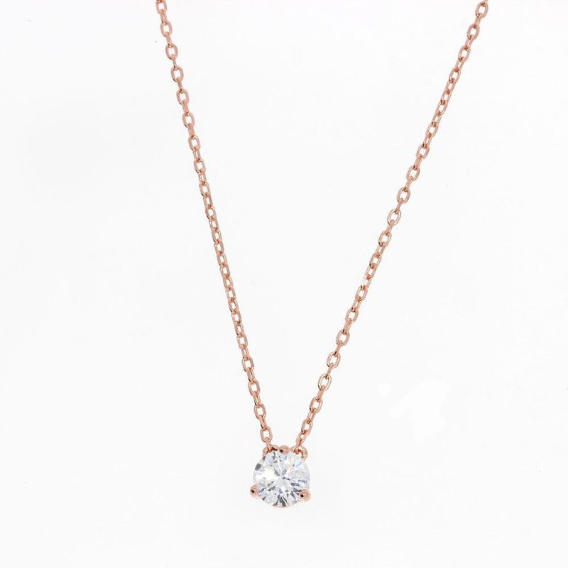 Collier Solitaire Excellence Argent 925 R.Gold