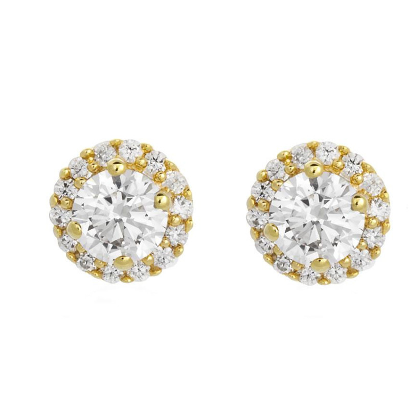 Puces d'Oreilles d'oreilles Excellence Plaqué Or 18K 3Mic