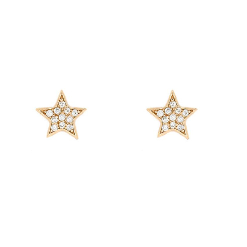 Puces d'Oreilles étoile Excellence Argent 925 R.Gold