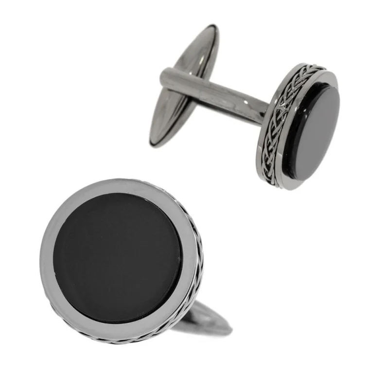 Boutons de manchettes Excellence Acier 316L & Onyx