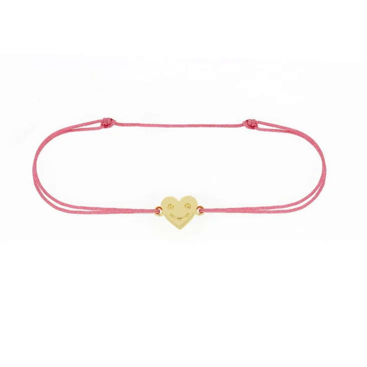 Bracelet Coeur Smiley Excellence Plaqué Or 18K 3Mic