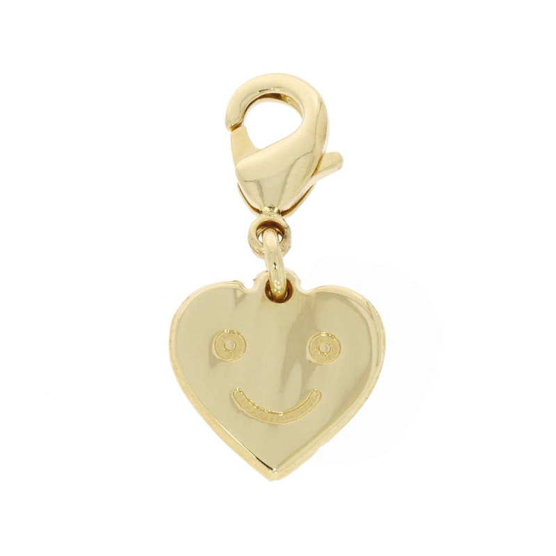 Charm Coeur Smiley Excellence Plaqué Or 18K 3Mic