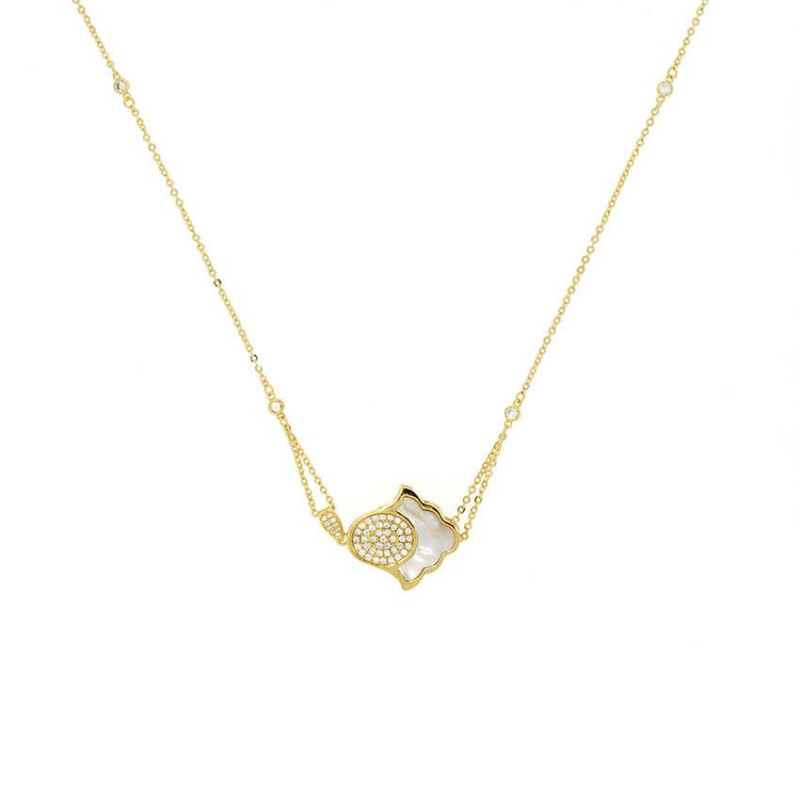 Collier Main Excellence Plaqué Or 18K 3Mic & MOP