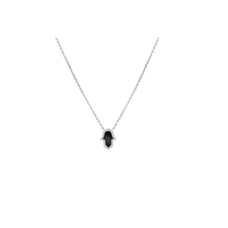 Collier Main Onyx Excellence Argent 925 Rh & Onyx