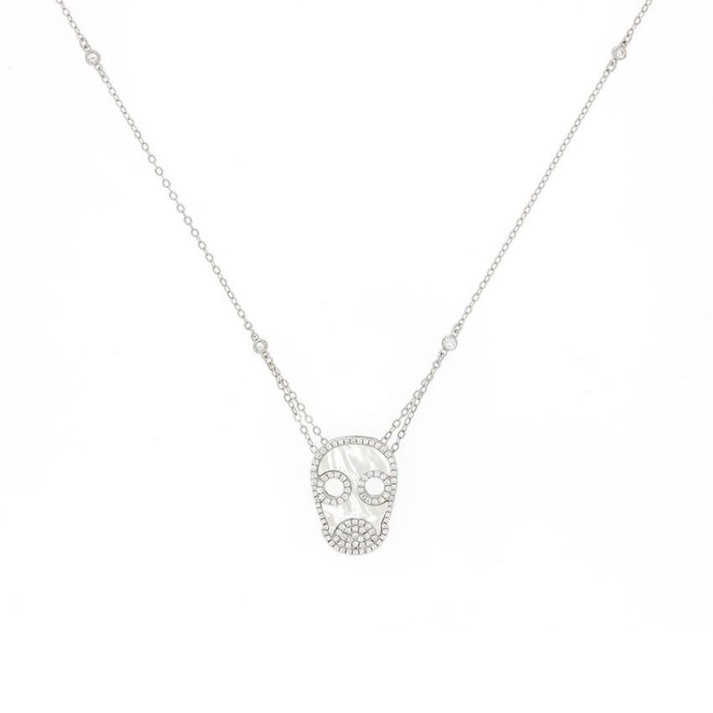 Collier Skull Excellence Argent 925 RH & MOP