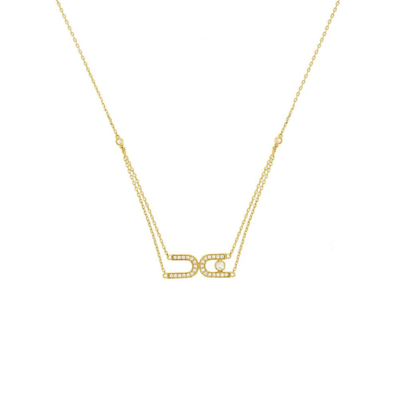 Collier Logo Excellence Plaqué Or 18K 3Mic