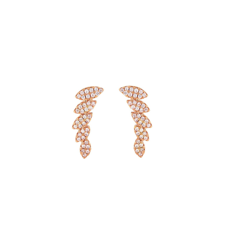 Boucles d'oreilles feuilles d'olivier Excellence Argent 925 RG