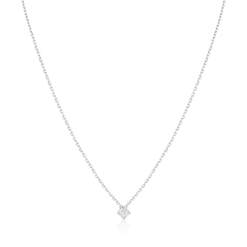 Collier Excellence Or gris 750/1000 & Diamants