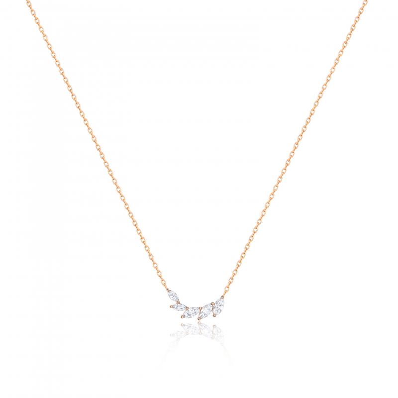 Collier navette Excellence Or jaune 750/1000 & Diamants