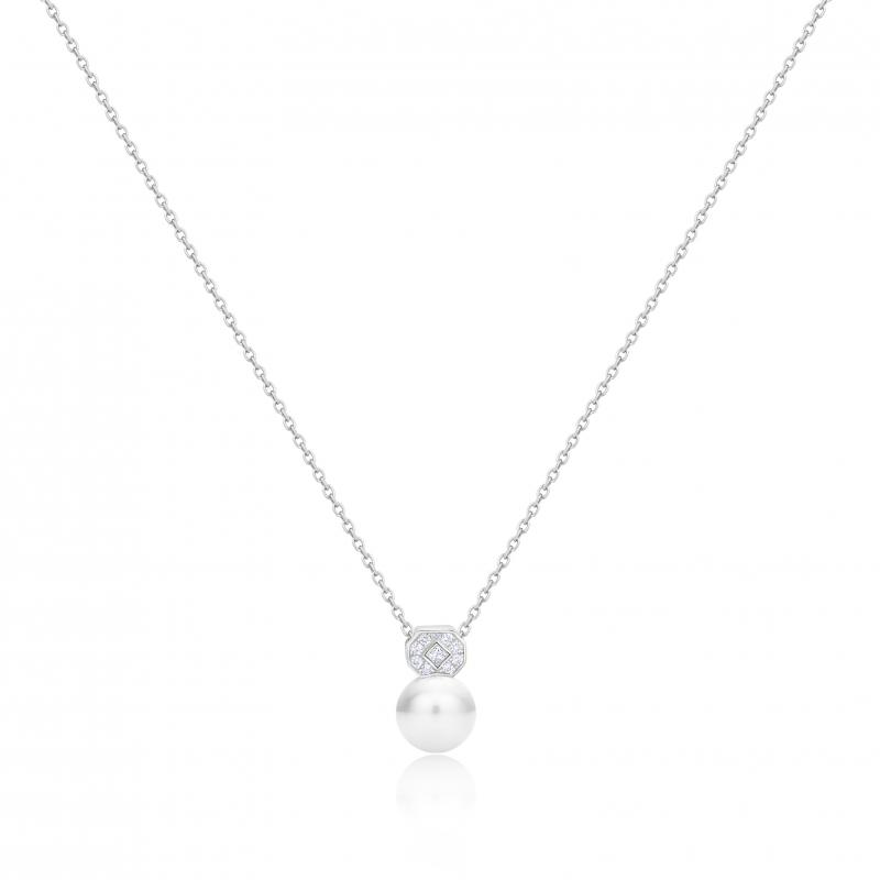 Collier Excellence Or gris 750/1000, Diamants & FWP