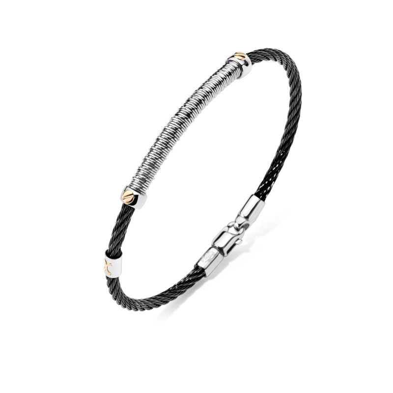 Bracelet Excellence Acier 316L & clous Or 18K