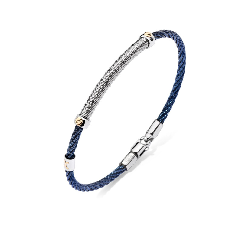 Bracelet Excellence Acier 316L & clous Or 18K