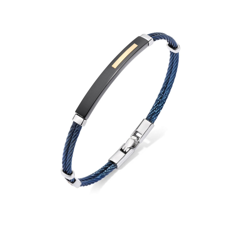 Bracelet Excellence Acier 316L & motif Or 18K