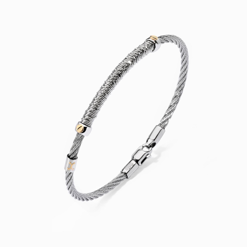Bracelet Excellence Acier 316L & motifs Or 18K