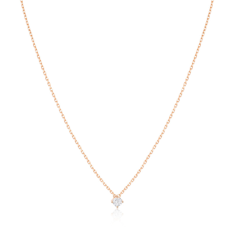 Collier Excellence Or rose 750/1000 & Diamants
