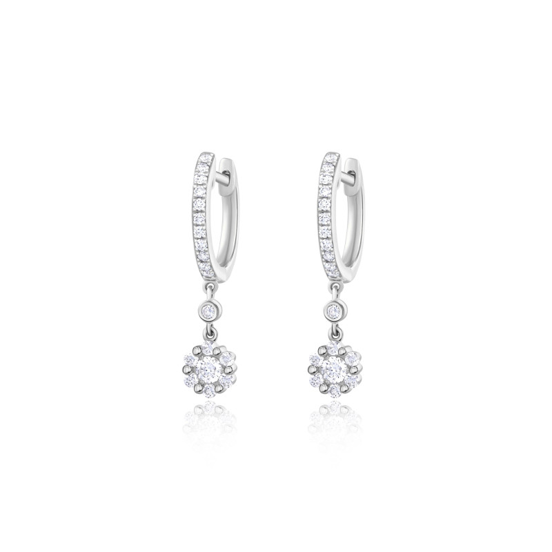 Boucles Excellence Or gris 750/1000 & Diamants