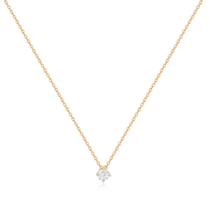 Collier Excellence Or rose 750/1000 & Diamants