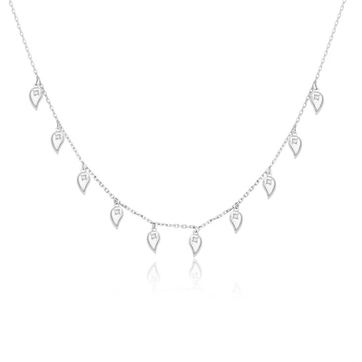 Collier goutelettes Excellence Or gris 750/1000 & Diamants