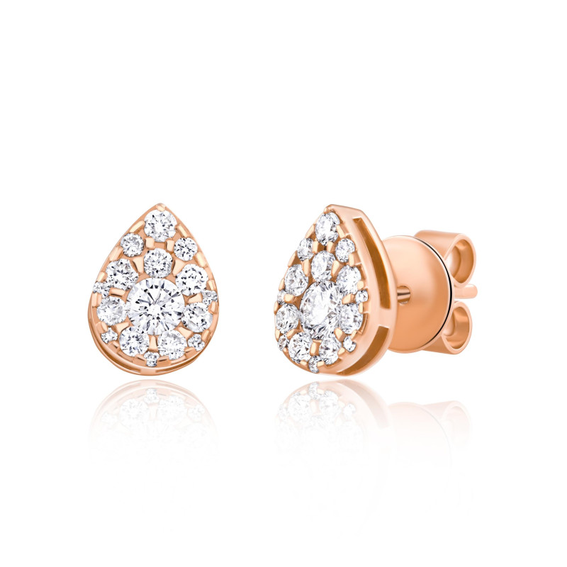 Puces d'oreilles Excellence Or rose 750/1000 & Diamants