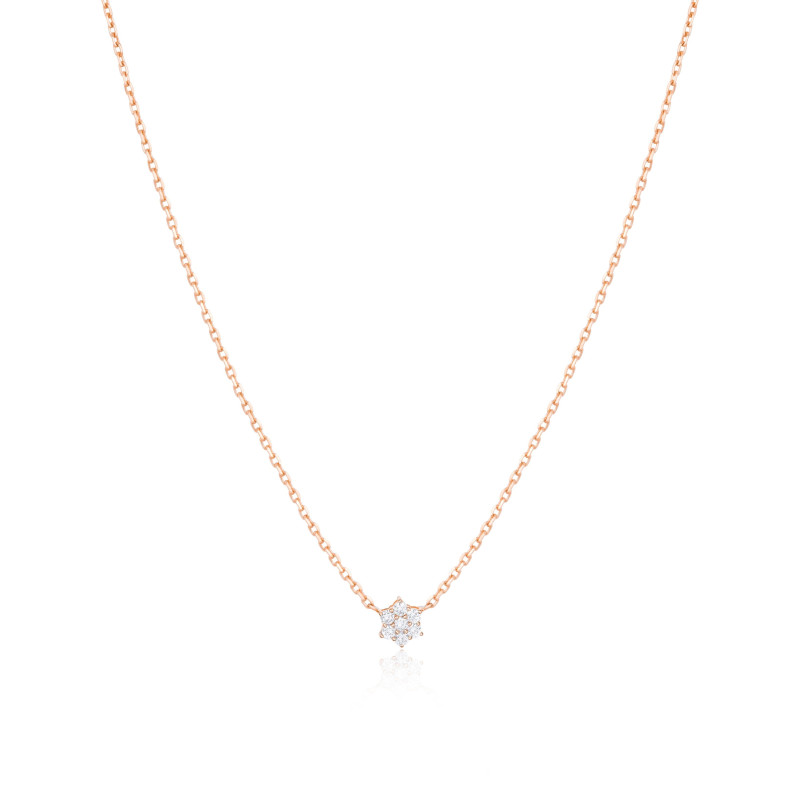 Collier margueritte Excellence Or rose 750/1000 & Diamants