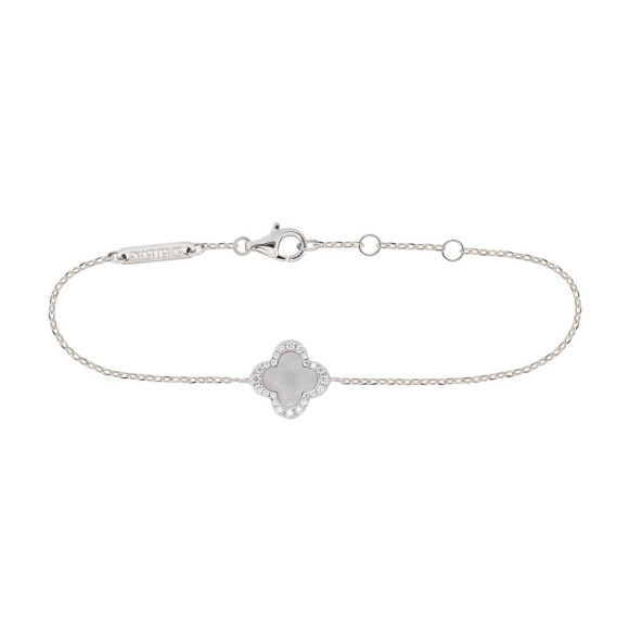 Gourmette Trèfle Nacre Excellence Argent 925 Rh