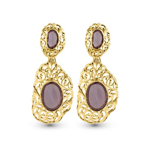 Boucles Excellence Or jaune 18K & Amethyste