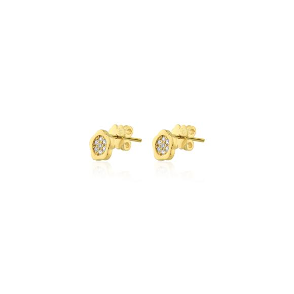 Puces d'oreilles marguerite Excellence Or jaune 750/1000 & Diamants